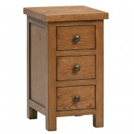 Dorset Rustic Oak Compact 3 Drawer Bedside